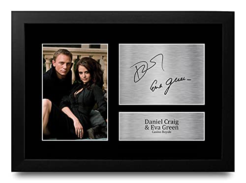 HWC Trading FR A4 Daniel Craig & Eva Green James Bond Casino Royal Geschenke Gedruckt, Signiert Autogramm Bild Für Film-Erinnerungsstücke-Fans - A4 Framed von HWC Trading