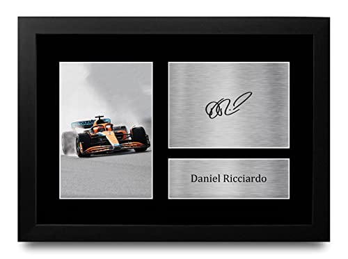 HWC Trading FR A4 Daniel Ricciardo Formula 1 Geschenke Gedrucktes Signiertes Autogramm Foto für Fromula 1 und Motorrennen Fans - A4 Framed von HWC Trading