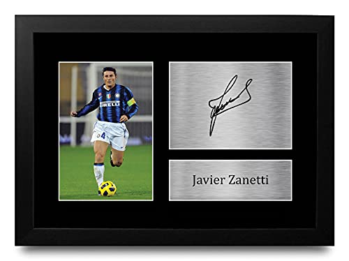 HWC Trading FR A4 Javier Zanetti Inter Mailand Gifts Autogramm Bild für Fußballfans und Fans, gerahmt, A4 von HWC Trading