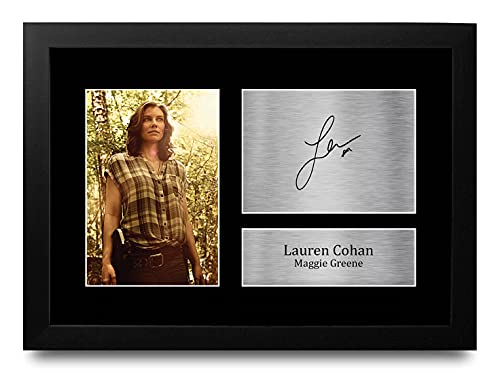 HWC Trading FR A4 Lauren Cohan The Walking Dead Maggie Grenne - A4 Framed Geschenke Gedruckt Signiert Autogramm Bild Für Fernsehen Zeigen Fans von HWC Trading