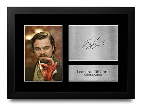 HWC Trading FR A4 Leonardo DiCaprio Django Unchained Geschenke Geducktes Signiertes Autogramm Foto für Fans von Film Memorabilien - A4 Framed von HWC Trading