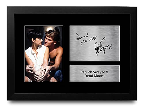 HWC Trading FR A4 Patrick Swayze & Demi Moore Ghost - A4 Framed Geschenke Gedruckt, Signiert Autogramm Bild Für Film-Erinnerungsstücke-Fans - A4 Eingerahmt von HWC Trading