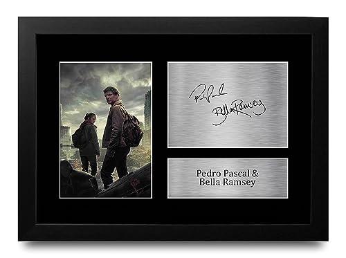 HWC Trading FR A4 Pedro Pascal & Bella Rasmey The Last of Us Geschenke Gedrucktes Signiertes Autogramm Foto für Fans von Fernsehshows - A4 Gerahmt von HWC Trading