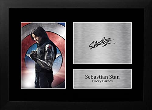 HWC Trading FR A4 Sebastian Stan Bucky Barnes Geschenke Geducktes Signiertes Autogramm Foto für Fans von Film Memorabilien - A4 Framed von HWC Trading