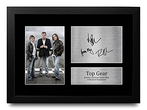 HWC Trading FR A4 Top Gear Clarkson, May, Hammond Geschenke Gedruckt Signiert Autogramm Bild Für Fernsehshow Fans - A4 Framed von HWC Trading