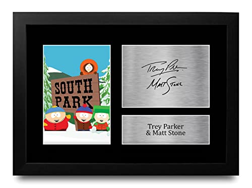 HWC Trading FR A4 Trey Parker & Matt Stone South Park Geschenke Gedrucktes Signiertes Autogramm Foto für Fans von Fernsehshows - A4 Framed von HWC Trading