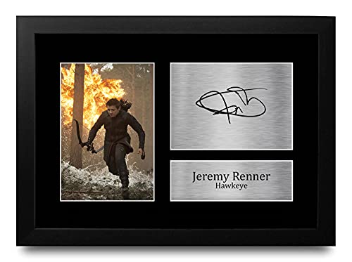 HWC Trading FR Jeremy Renner Hawkeye Geschenke gedruckt Autogramm Bild für Film-Memorabilia Fans signiert - A4 Eingerahmt von HWC Trading