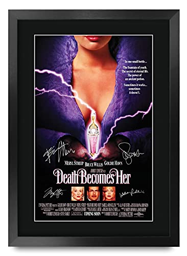HWC Trading Filmposter "Death Becomes Her", Meryl Streep, Bruce Willis Geschenke, gedrucktes Poster, signiertes Autogramm, Bild für Film-Andenken, A3, gerahmt von HWC Trading