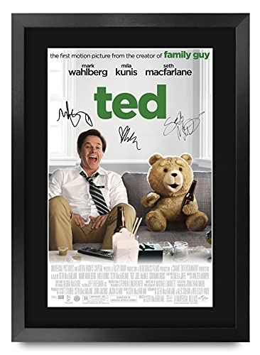 HWC Trading Filmposter FR A3 Ted 1 Mark Wahlberg, Mila Kunis, Seth Macfarlane Geschenke gedrucktes Poster signiertes Autogramm Bild für Film-Fans, A3 gerahmt von HWC Trading