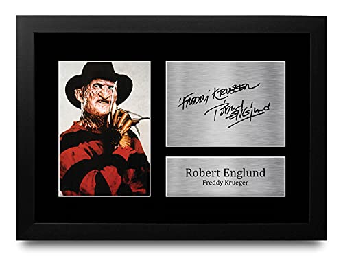 HWC Trading Freddy Krueger A4 Gerahmte Signiert Gedruckt Autogramme Bild Druck-Fotoanzeige Geschenk Für Robert Englund Filmfans von HWC Trading