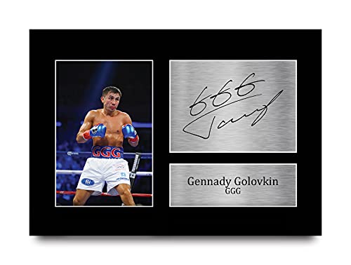 HWC Trading Gennady Golovkin A4 Ungerahmt Signiert Gedruckt Autogramme Bild Druck-Fotoanzeige Geschenk Für Ggg Triple G Boxfans von HWC Trading