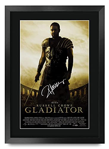 HWC Trading Gladiator A3 Gerahmte Signiert Gedruckt Autogramme Bild Druck-Fotoanzeige Geschenk Für Russell Crowe Filmfans von HWC Trading