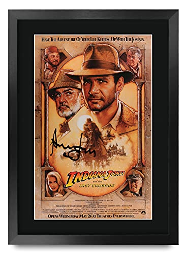 HWC Trading Indiana Jones And The Last Crusade A3 Gerahmte Signiert Gedruckt Autogramme Bild Druck-Fotoanzeige Geschenk Für Harrison Ford Filmfans von HWC Trading