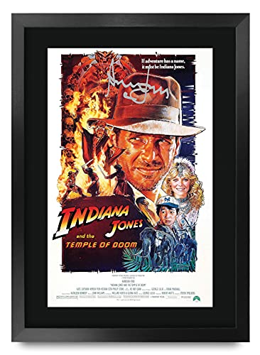 HWC Trading Indiana Jones And The Temple Of Doom A3 Gerahmte Signiert Gedruckt Autogramme Bild Druck-Fotoanzeige Geschenk Für Harrison Ford Filmfans von HWC Trading