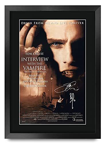 HWC Trading Interview with A Vampire A3 Gerahmte Signiert Gedruckt Autogramme Bild Druck-Fotoanzeige Geschenk Für Tom Cruise Brad Pitt Filmplakat Fans von HWC Trading