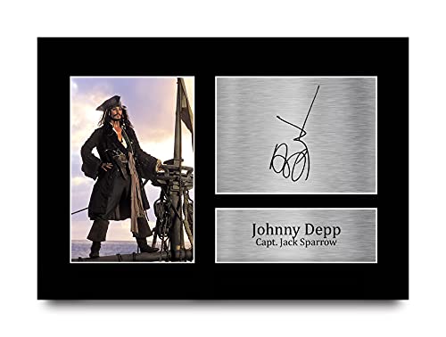 HWC Trading Johnny Depp A4 Ungerahmt Signiert Gedruckt Autogramme Bild Druck-Fotoanzeige Geschenk Für Pirates Of The Caribbean Filmfans von HWC Trading