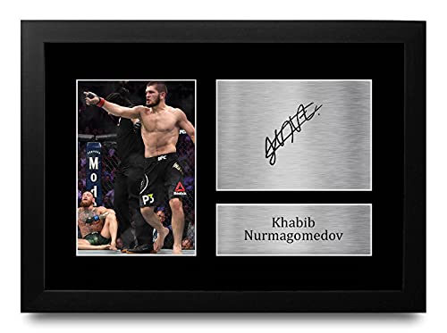 HWC Trading Khabib Nurmagomedov MMA Gifts gedrucktes Autogramm Bild für UFC Fanartikel-Fans – A4 gerahmt von HWC Trading