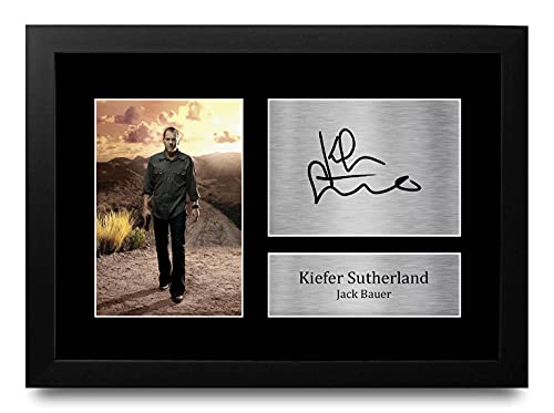 HWC Trading Kiefer Sutherland A4 Gerahmte Signiert Gedruckt Autogramme Bild Druck-Fotoanzeige Geschenk Für Jack Bauer 24 Tv-Show-Fans von HWC Trading
