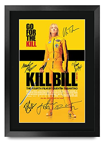 HWC Trading Kill Bill Vol 1 Geschenke Geducktes Signiertes Autogramm Foto für Fans von Film Memorabilien - A3 Gerahmt von HWC Trading