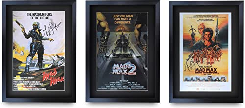 HWC Trading A3 FR Mad Max Filmposter-Kollektion mit Mel Gibson signiertem Autogramm, Film, Geschenke, Foto-Bild-Display von HWC Trading