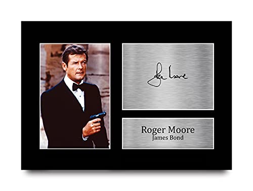HWC Trading Roger Moore A4 Ungerahmt Signiert Gedruckt Autogramme Bild Druck-Fotoanzeige Geschenk Für James Bond 007 Filmfans von HWC Trading