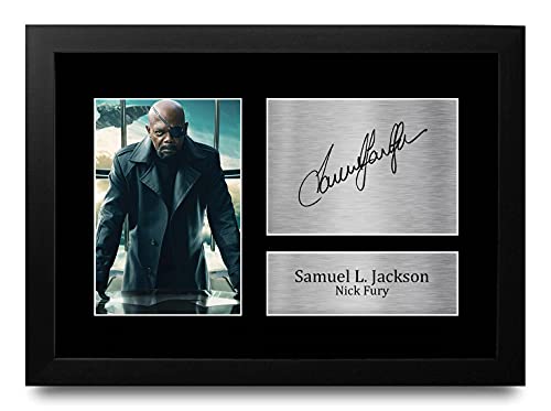 HWC Trading Samuel L. Jackson A4 Gerahmte Signiert Gedruckt Autogramme Bild Druck-Fotoanzeige Geschenk Für Nick Fury The Avengers Filmfans von HWC Trading