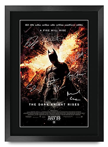 HWC Trading The Dark Knight Rises A3 Gerahmte Signiert Gedruckt Autogramme Bild Druck-Fotoanzeige Geschenk Für Batman Filmfans von HWC Trading