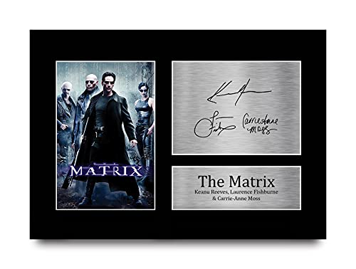 HWC Trading The Matrix A4 Ungerahmt Signiert Gedruckt Autogramme Bild Druck-Fotoanzeige Geschenk Für Keanu Reeves Laurence Fishburne Carrie-Anne Moss Filmfans von HWC Trading
