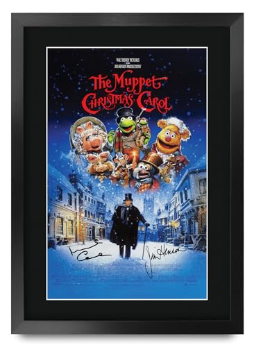 HWC Trading The Muppet Christmas Carol (1992) Geschenke Geduckter Poster Signiertes Autogramm Foto für Fans von Film Memorabilien - A3 Gerahmt von HWC Trading