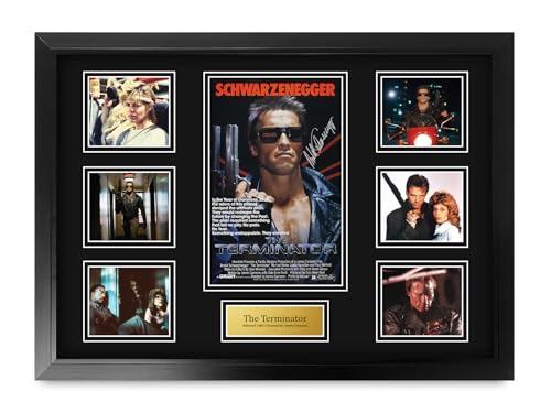 HWC Trading The Terminator Geschenke Geducktes Signiertes Autogramm Foto für Fans von Film Memorabilien - A2 Gerahmt von HWC Trading