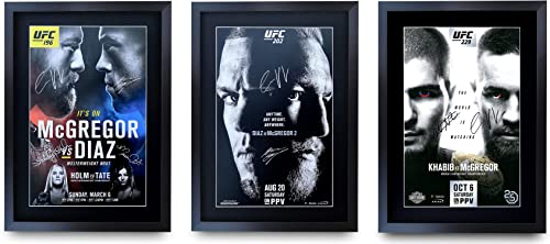 HWC Trading UFC Collection mit Conor McGregor Gifts gedruckte signierte Autogrammbilder für UFC-Fans – A3 gerahmt von HWC Trading