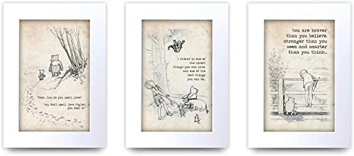 HWC Trading Winnie the Pooh Satz von 3 x A4 Unframed Printed Zitat Nursery-Druck-Baby-Dusche-Raum Geschenke New Born Schlafzimmer Geschenk Druck Fotobildanzeige HWC Trading Winnie the Pooh Satz von 3 x A4 Unframed Printed Zitat Nursery-Druck-Baby-Dusche-Raum Geschenke New Born Schlafzimmer Geschenk Druck Fotobildanzeige von HWC Trading