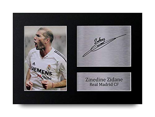 HWC Trading Zinedine Zidane A4 Ungerahmt Signiert Gedruckt Autogramme Bild Druck-Fotoanzeige Geschenk Für Real Madrid Fußball Fans von HWC Trading