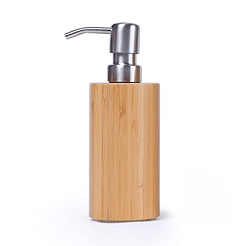 HWEI Seifenspender 12.3OZ,8.8OZ Seifenspender Natürliche Farbe Seifenspender Arbeitsplatte Premium Bambus-Seifenspender für Küchenspüle Seifenpumpe (Größe : 8.8OZ) von HWEI