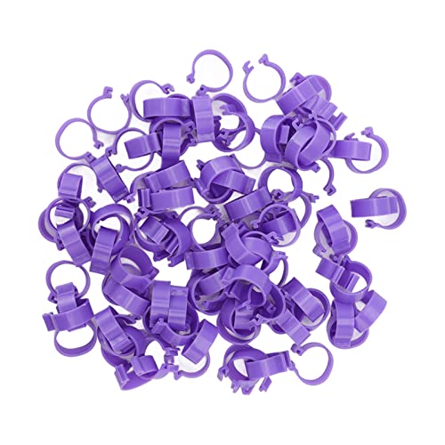 HWGING 100 PCS Huhn Fuß Ring Ente Henne Gans Beine Ringe Clip Geflügel Fuß Ring Landwirtschaft Werkzeuge Ente Fuß Ring (Lila) (20mm) von HWGING