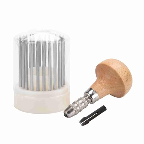 HWGING 23pcs Perlenwerkzeuge Set Perle Getreide Werkzeug Schmuckmantel für Diamond -Stein -Einstellung mit 23 Perlen 1 Holzgriff von HWGING