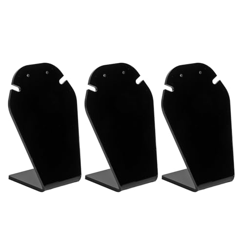 HWGING Schmuckständer, 3 Stück, Acryl, Hochglanz, zeitgenössisch, schwarz, Halsketten-Staffelei, Schmuck-Organizer zum Verkaufen HWGING Schmuckständer, 3 Stück, Acryl, Hochglanz, zeitgenössisch, schwarz, Halsketten-Staffelei, Schmuck-Organizer zum Verkaufen von HWGING