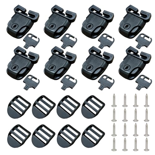 HWIMARINE Whirlpool-Abdeck-Clips – Verriegelungsschloss-Ersatz-Sets mit Schlüssel für Winter-Spa-Pools, Spa-Abdeckgurte, Hardware-Zubehör, 35 mm, 8 Stück von HWIMARINE