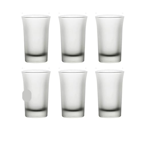 HWJFDC Schnapsgläser 6-teiliges Schnapsglas-Set mit schwerem Boden, Whisky-Schnapsgläser, Mini-Glasbecher for Likör, doppelseitige Likörgläser, Tequila-Becher(45ml Matte 6PCS) von HWJFDC