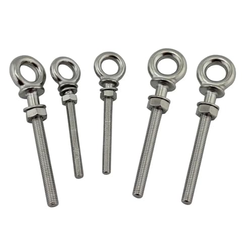 HWJFDC ösenschraube 5 STÜCKE Lange Schulter Hebeöse Bolzen Mit Mutter 316 Edelstahl M6 M8 M10(M10X100) von HWJFDC