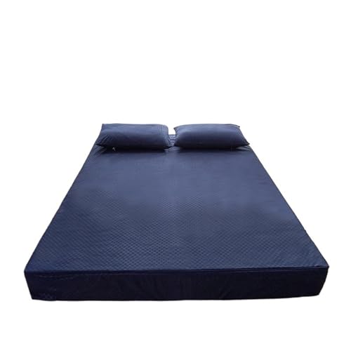 HWJFDC Matratzenschoner Wasserdichter Matratzenbezug mit Reißverschluss, sechs Seiten, All-Inclusive-Matratzenschutz, gestepptes Spannbettlaken for Queen-Size-Betten(Dark Blue,160x200x20cm) von HWJFDC