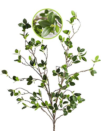 HWL Künstliche Pflanze, 100 cm, grüne Zweige, Blattladen, Garten, Büro, Heimdekoration (2 Stück) von HWL