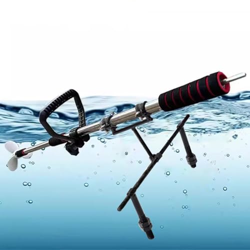 Außenborder DIY-Kit für Unterwasser-Bohrpropeller, Handbetriebener Boots-Trolling-Motor mit Ständer/Klemme, Dingy-Bohrpropeller, Not-Floßpaddel(With Bracket,L-100cm(39 3/8")) von HWLL