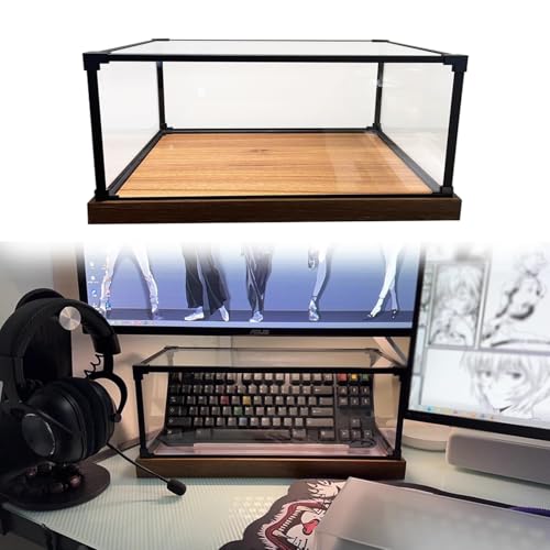 HWLL Acryl Vitrine Acryl-Vitrine mit Aluminiumrahmen, Staubdichte Aufbewahrungsvitrine zum Selbstaufbau, Durchsichtiger Kunststoff-Organizer für Tastaturen, Spielzeugmodelle(40x40x40cm(16"x16"x16")) von HWLL