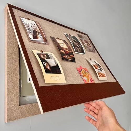 HWLL Acryl Vitrine DIY Sicherungskastenabdeckung aus Filz, Selbstklebende Wanddekoration, Abdeckung für Elektrische Schalttafeln, Abdeckung für Eingangskorridor(Brown,W30 x L40 cm (11.8 x 15.8 in)) von HWLL
