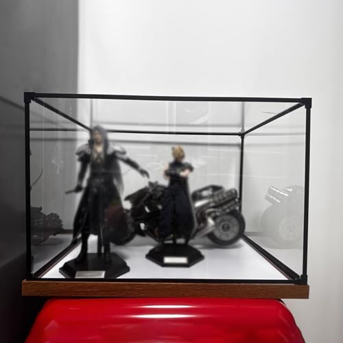 HWLL Acryl Vitrine Display-Organizer für Kunstwerke, Actionfiguren, Extra Große Acryl-Vitrine, Schreibtisch-Aluminiumrahmen, Aufbewahrungsbox aus Kunststoff für Bücher, Hüte(30x15x20cm(12"x6"x8")) von HWLL