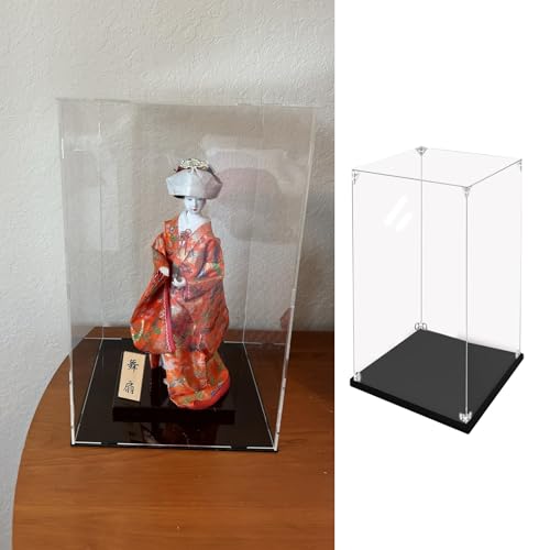 HWLL Acryl Vitrine Klare Acryl-Vitrine für Mini-Actionfiguren, 20 30 40 50 60 cm Große Aufbewahrungsbox für Sammlerstücke, Aufbewahrungsvitrine zum Zusammenbauen(10x10x35cm(4"x4"x14")) von HWLL