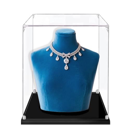 HWLL Acryl Vitrine Staubdichte Schmuck-Halsketten-Vitrine, Hochtransparente Acryl-Aufbewahrungsbox, Thekenvitrine für Den Ausstellungsraum Eines Luxusgeschäfts(20x20x35cm(8"x8"x14")) von HWLL