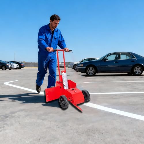 Markierungsmaschine Handgeführte Parkplatz-Markierungsmaschine, Linienmarkierungsgerät mit Sprühfarbe, Einstellbare Linienbreite, Markierungsapplikator zum Zeichnen von HWLL
