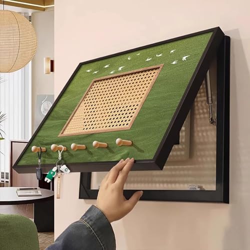 Stromkasten Verkleidung Abdeckung für Sicherungskästen im Mittelalterlichen Stil, Abdeckung für Elektrische Schalttafeln aus Rattan mit Haken, Dekoratives Gemälde(A,70 x 50 cm (27.6 x 19.7 in)) von HWLL